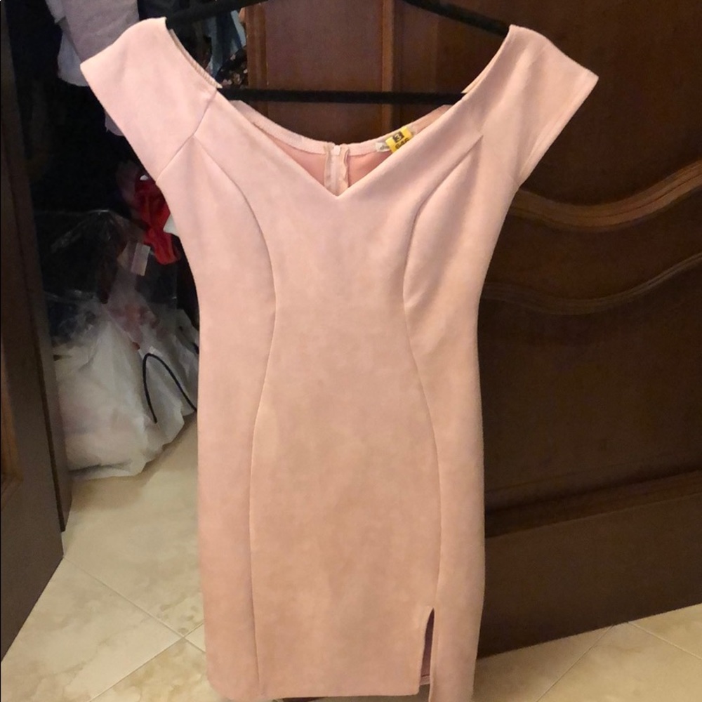 Pink velour dress